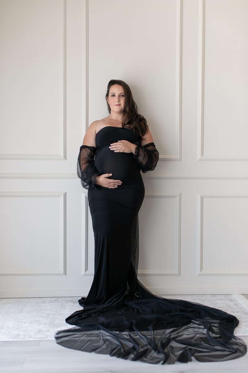Black Hourglass Maternity Gown