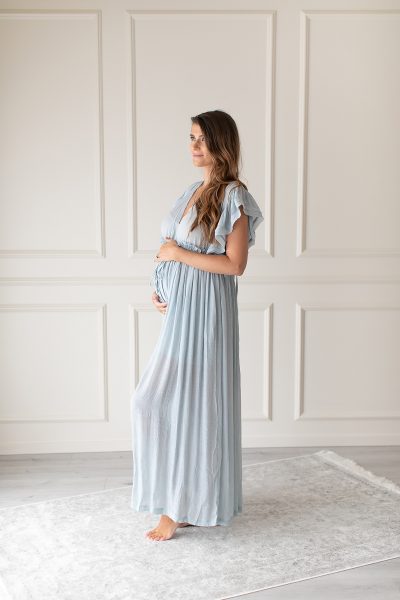 Feminine in Blue Maternity - Image 3