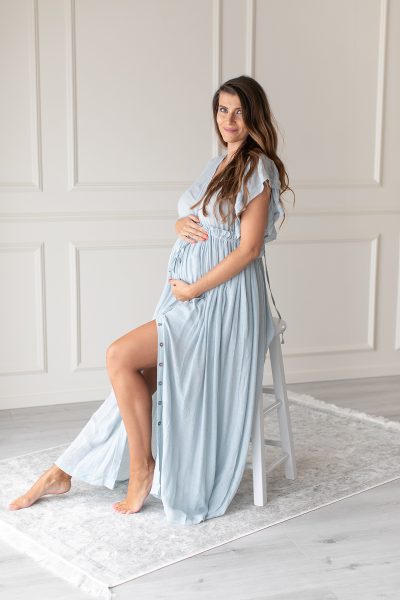 Feminine in Blue Maternity - Image 4