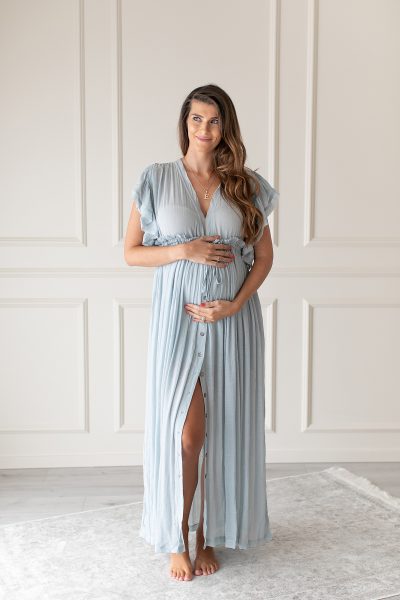 Feminine in Blue Maternity - Image 2