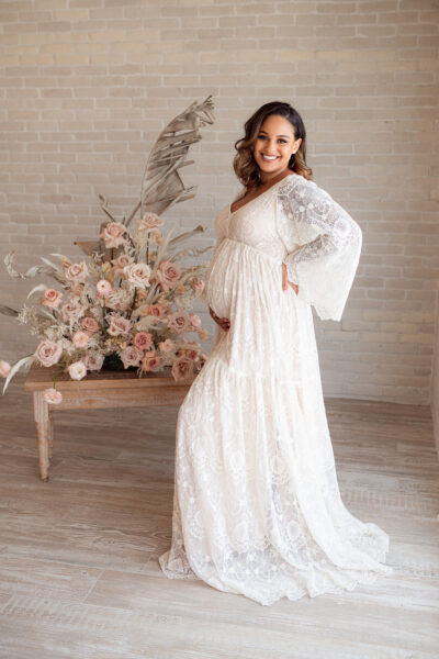 Lace Reclamation Maternity Dress